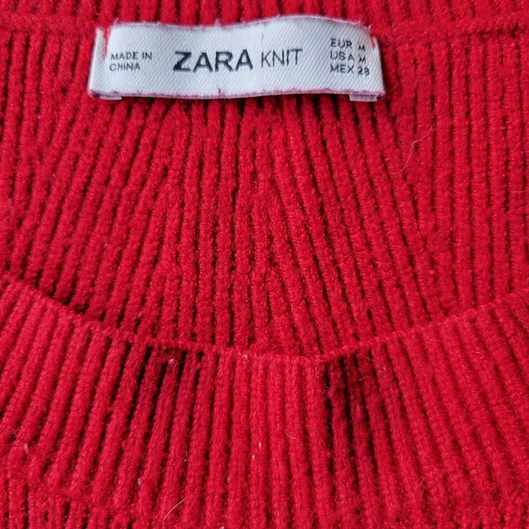 Zara Red Sweater Knit size 14 - Picture 2 of 8